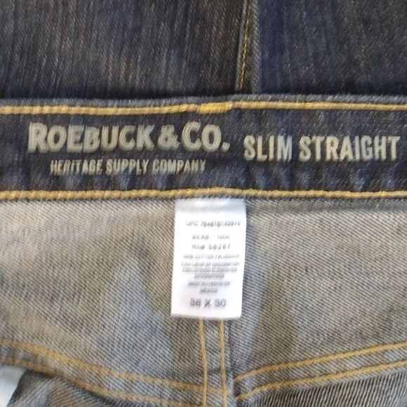 Men's 2 Pairs Dark Indigo & Black Rinse Slim Straight Leg Jeans Bundle 38x30 - Picture 6 of 13